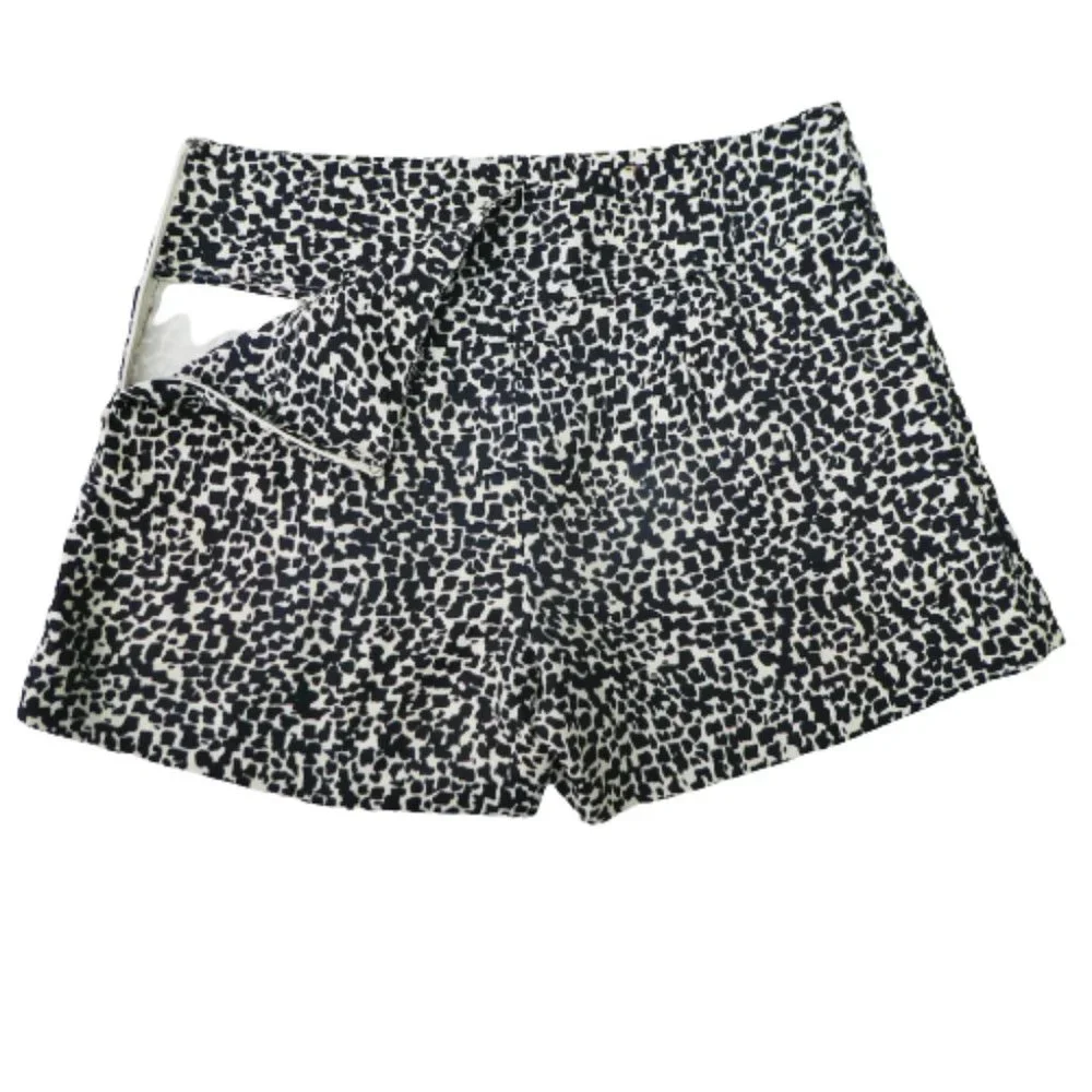 Culotte Shorts Ann Taylor Loft Animal Print Pockets Side Zip Wide Leg Vintage 4